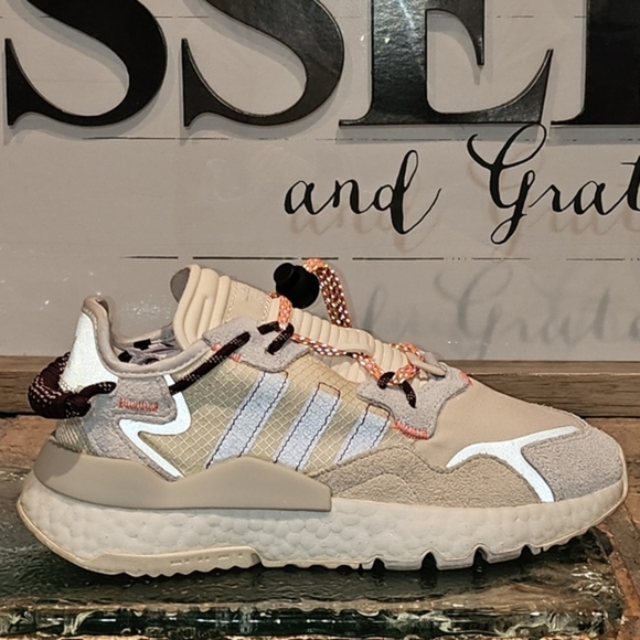 adidas Nite Jogger Beyonce Ivy Park Grey Orange Wmn Sz 5.5 #FX3239 - Picture 5 of 8